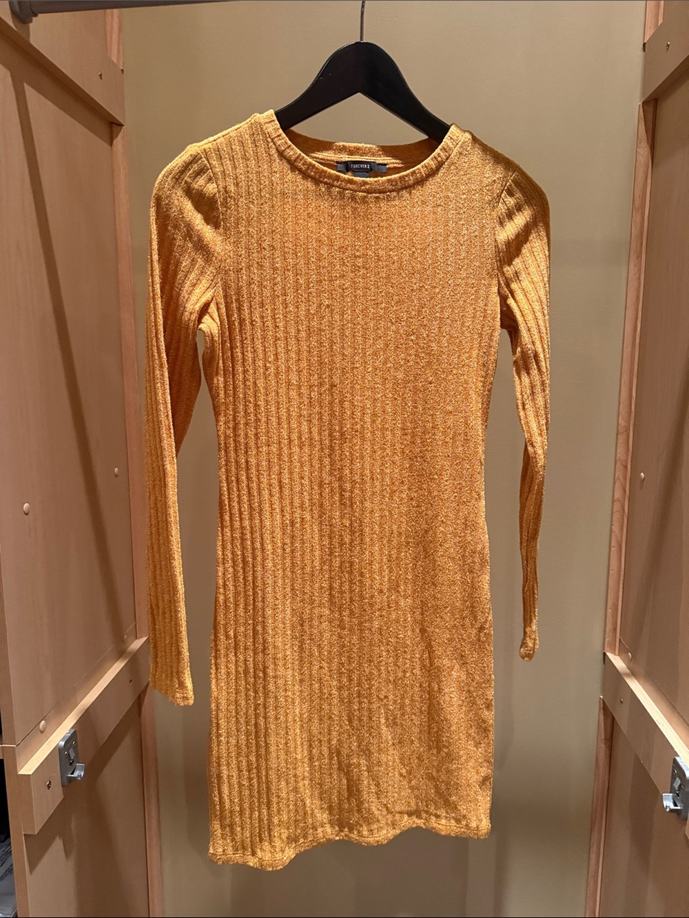 Forever 21 Orange Ribbed Knit Top